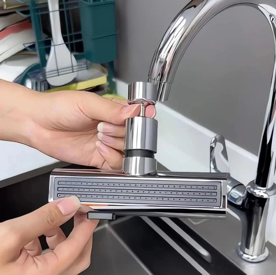 1+1 CADOU Extensie robinet 3 in 1, 360°, 3 moduri de functionare, cupru, argintiu