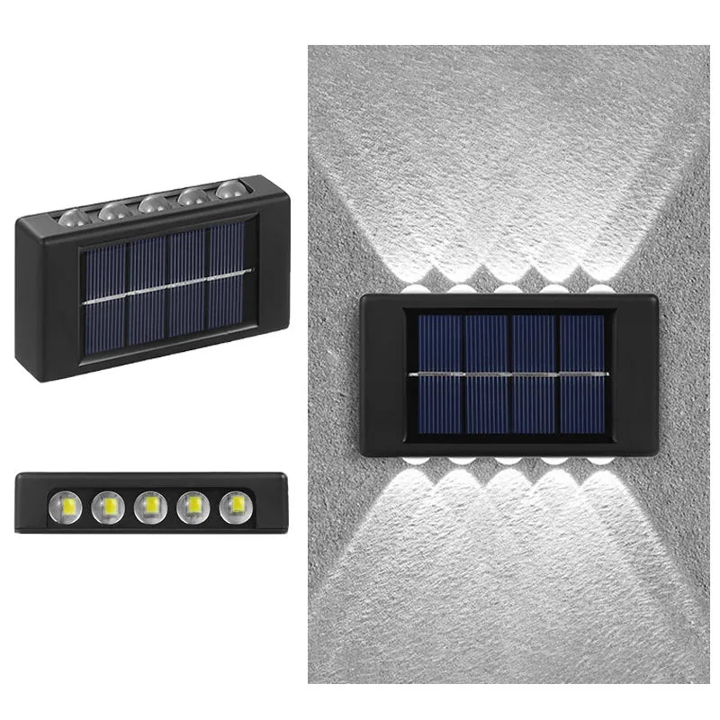 Pachet 4+2 CADOU Lampi Solare de Perete cu 10 LED Iluminare Sus Jos