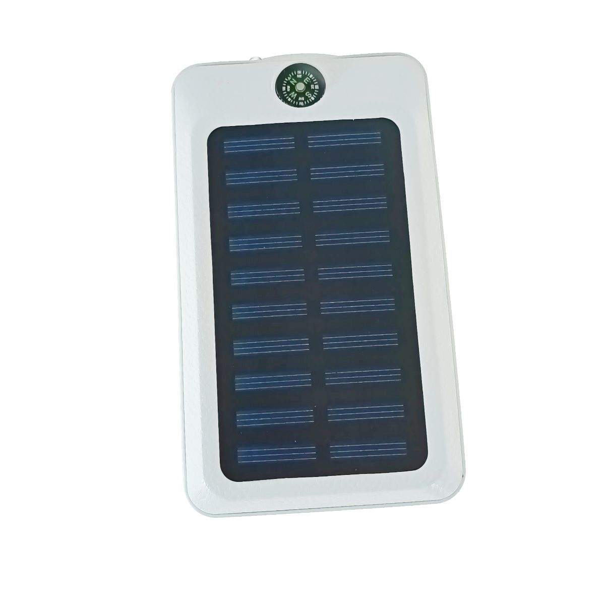 Acumulator extern tip powerbank cu incarcare solara, PB-16800-W, 16800mAh, 2xUSB, lanterna, busola, alb
