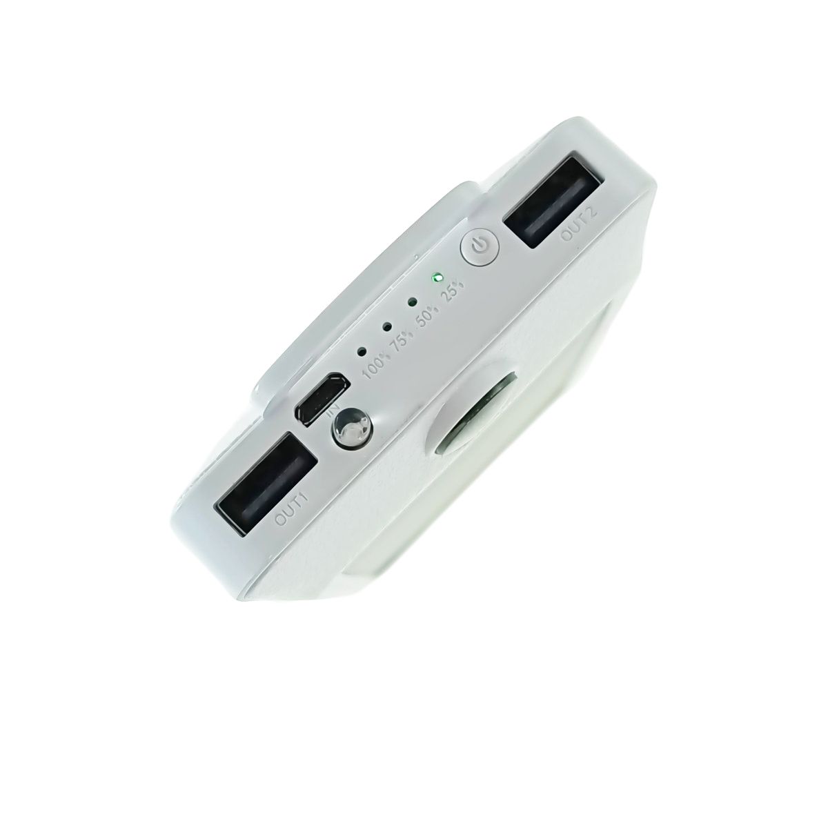 Acumulator extern tip powerbank cu incarcare solara, PB-16800-W, 16800mAh, 2xUSB, lanterna, busola, alb