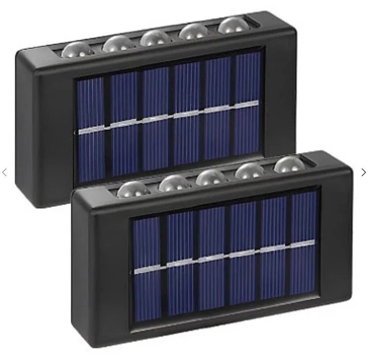 Pachet 4+2 CADOU Lampi Solare de Perete cu 10 LED Iluminare Sus Jos
