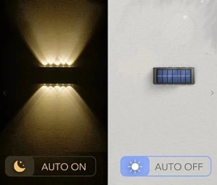 Pachet 4+2 CADOU Lampi Solare de Perete cu 10 LED Iluminare Sus Jos