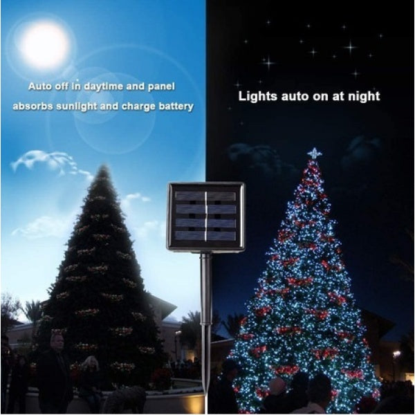 Instalatie solara pentru exterior IP44, 1000 led-uri, 100m, liniara, multicolor