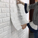 Tapet autoadeziv caramizi albe, 77 x 70 cm, spuma moale 3D