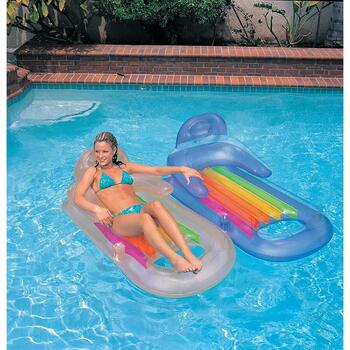 Sezlong Gonflabil Intex, pentru Plaja, 160 x 85 cm, Albastru