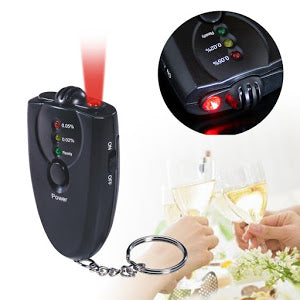 Detector de alcool tip breloc cu lanterna