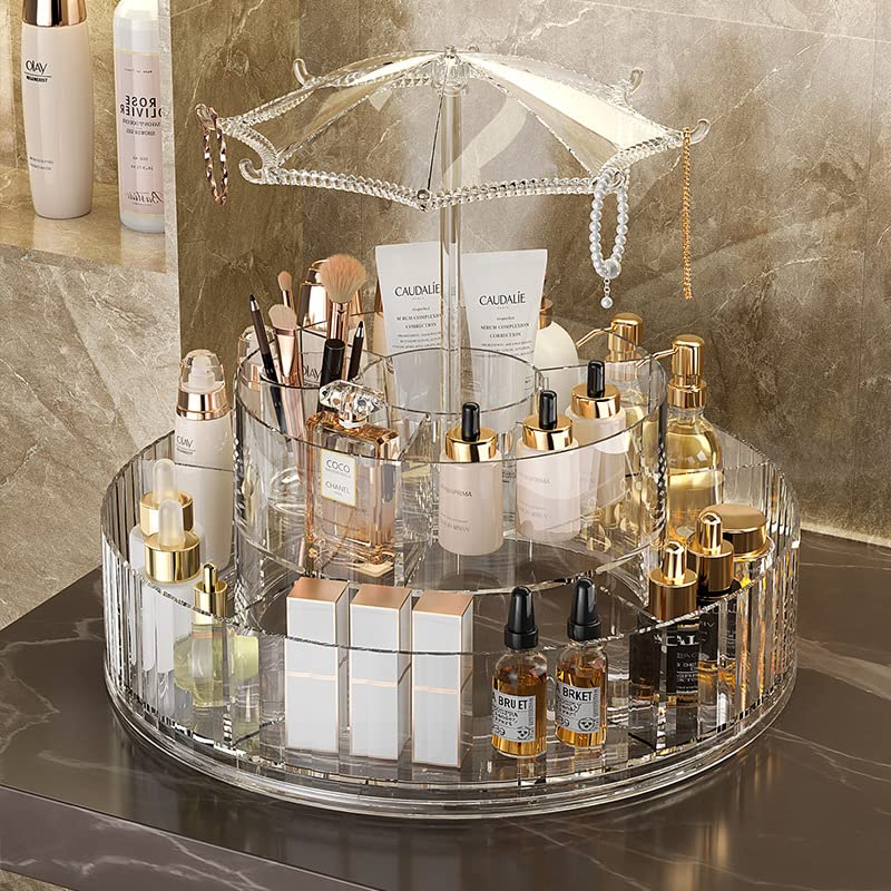 Organizator Cosmetice Rotativ 360° cu Design Elegant – Suport de Machiaj Multifunctional