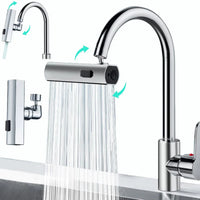 1+1 CADOU Extensie robinet 3 in 1, 360°, 3 moduri de functionare, cupru, argintiu