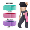 Set 3 benzi elastice din material, 3 niveluri de rezistenta, saculet inclus