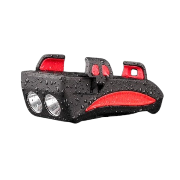 Far bicicleta cu suport telefon, claxon, acumulator