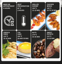 Friteuza Fara Ulei 6 Litri Air Fryer , Display Digital, Functie de Coacere
