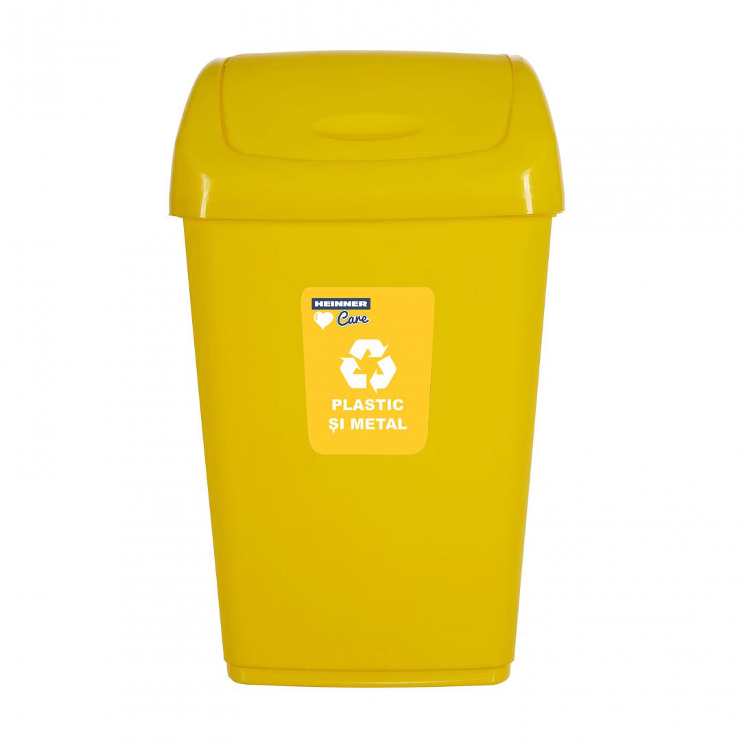 ﻿Cos Gunoi Capac Batant, Reciclare Eco 35 L, Galben