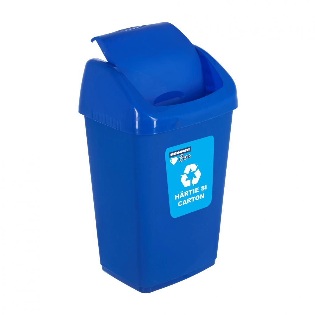 ﻿Cos Gunoi Capac Batant, Reciclare Eco 35 L, Albastru, Heinner