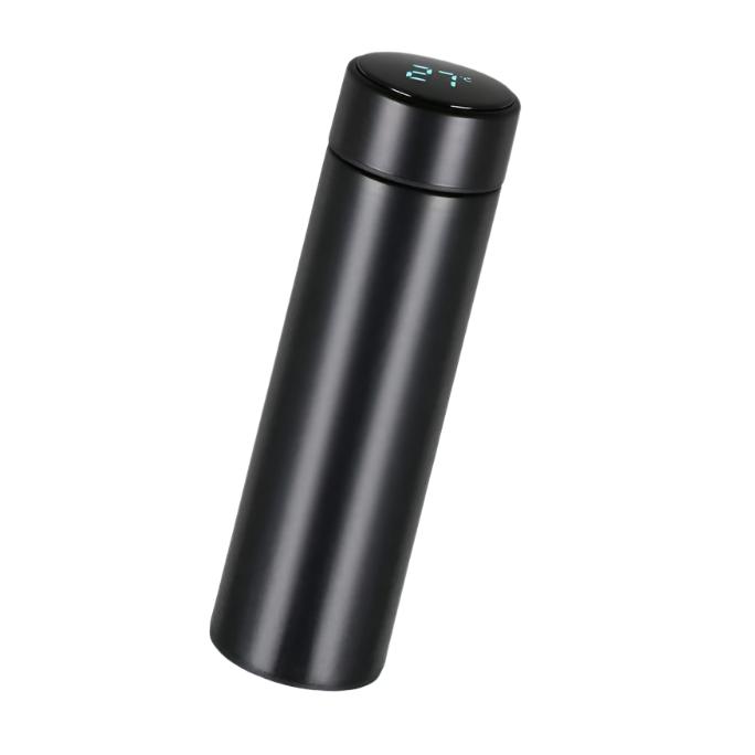 Termos inteligent cu afisaj LED si termometru, ecran tactil, culori rosu, negru, auriu